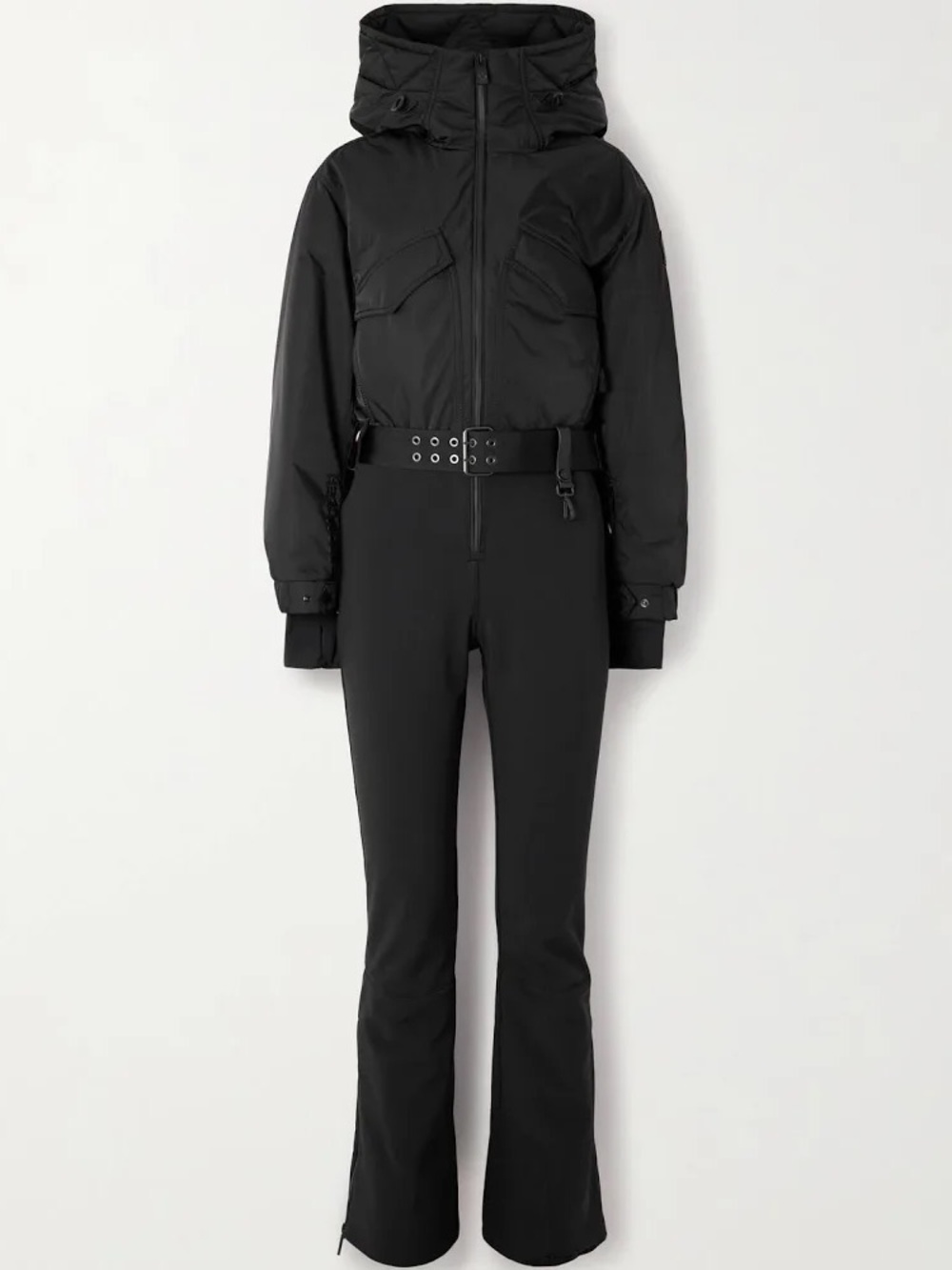 Moncler Black Ski One-Piece Jumpsuit with Hood